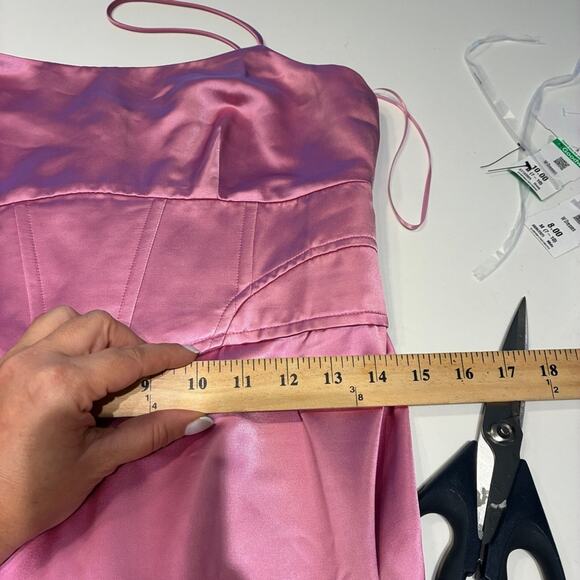 Jason Wu Fuchsia Satin Corset Midi Dress Medium - Picture 7 of 11